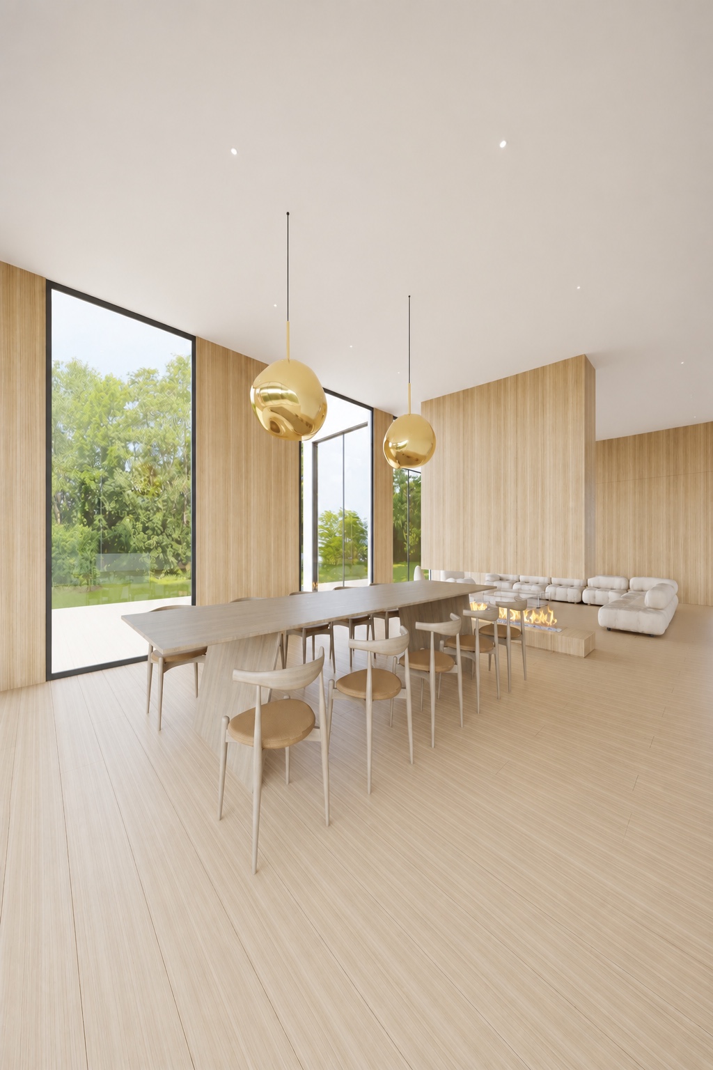 Double-height dining room rendering for 23 Church Street.